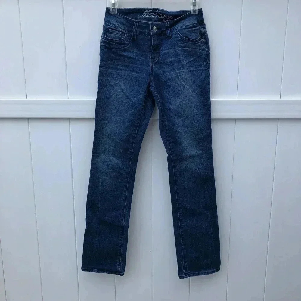 dELiA*s Mallory Jeans Women 1/2S Dark Wash Straight Leg Stretch Denim Casual